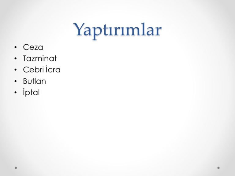 İptal Yaptırım Türü